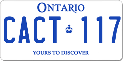 ON license plate CACT117