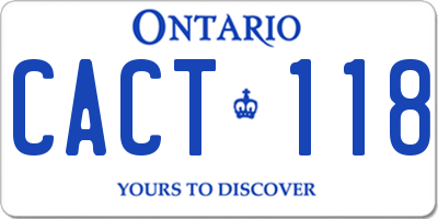 ON license plate CACT118