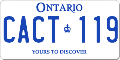 ON license plate CACT119