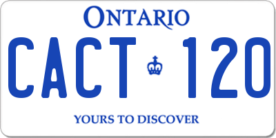 ON license plate CACT120