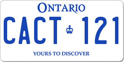 ON license plate CACT121