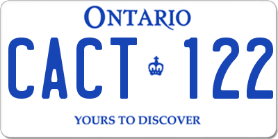 ON license plate CACT122