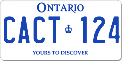 ON license plate CACT124