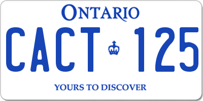 ON license plate CACT125