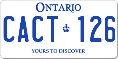 ON license plate CACT126