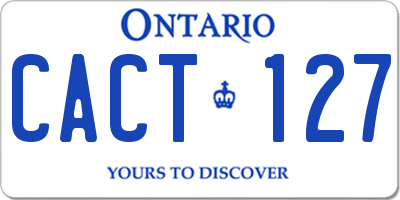 ON license plate CACT127