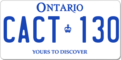 ON license plate CACT130