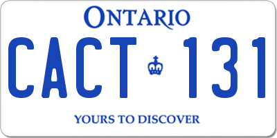 ON license plate CACT131