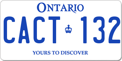 ON license plate CACT132