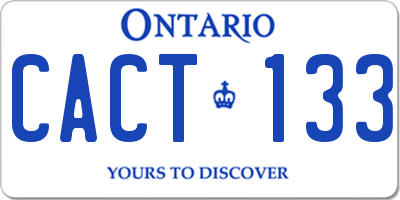 ON license plate CACT133