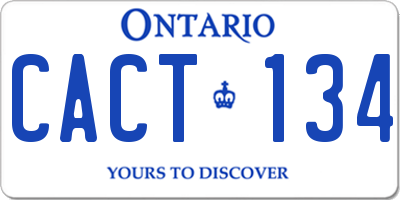 ON license plate CACT134