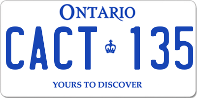 ON license plate CACT135