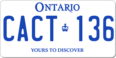 ON license plate CACT136