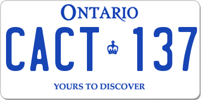 ON license plate CACT137