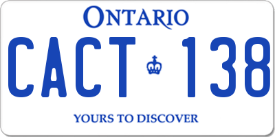 ON license plate CACT138