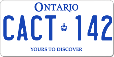 ON license plate CACT142