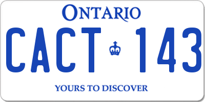 ON license plate CACT143