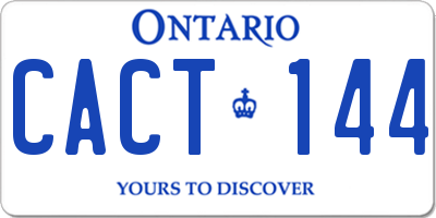 ON license plate CACT144