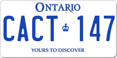 ON license plate CACT147