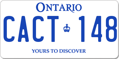 ON license plate CACT148