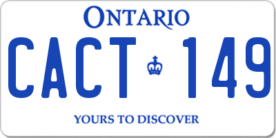 ON license plate CACT149