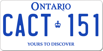 ON license plate CACT151