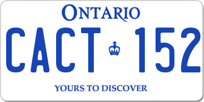 ON license plate CACT152