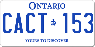 ON license plate CACT153