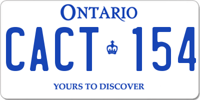 ON license plate CACT154