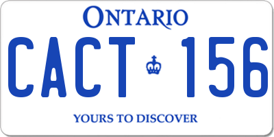 ON license plate CACT156