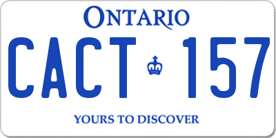 ON license plate CACT157