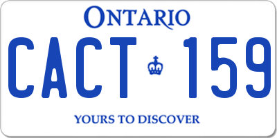 ON license plate CACT159