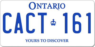 ON license plate CACT161