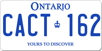 ON license plate CACT162