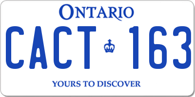 ON license plate CACT163