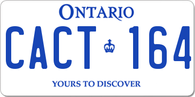 ON license plate CACT164