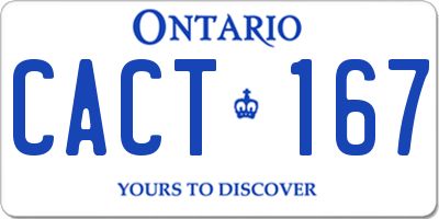 ON license plate CACT167