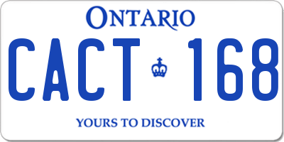 ON license plate CACT168