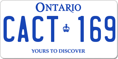 ON license plate CACT169