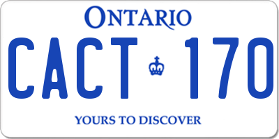 ON license plate CACT170