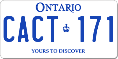 ON license plate CACT171