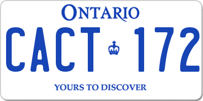 ON license plate CACT172