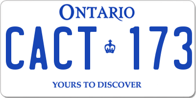 ON license plate CACT173