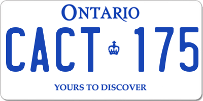 ON license plate CACT175