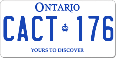 ON license plate CACT176