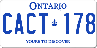 ON license plate CACT178