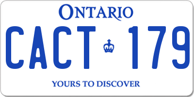 ON license plate CACT179