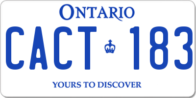 ON license plate CACT183