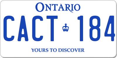 ON license plate CACT184