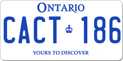 ON license plate CACT186